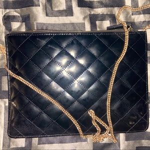 Clutch purse with gold chain